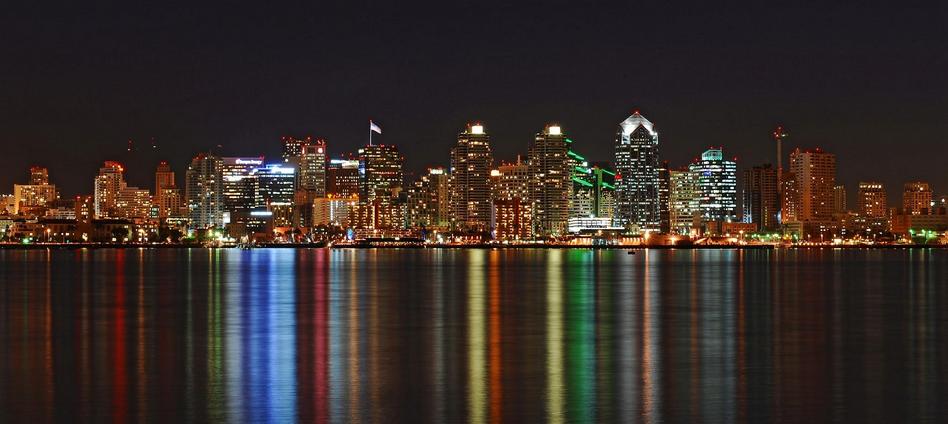 a view of San Diego at night